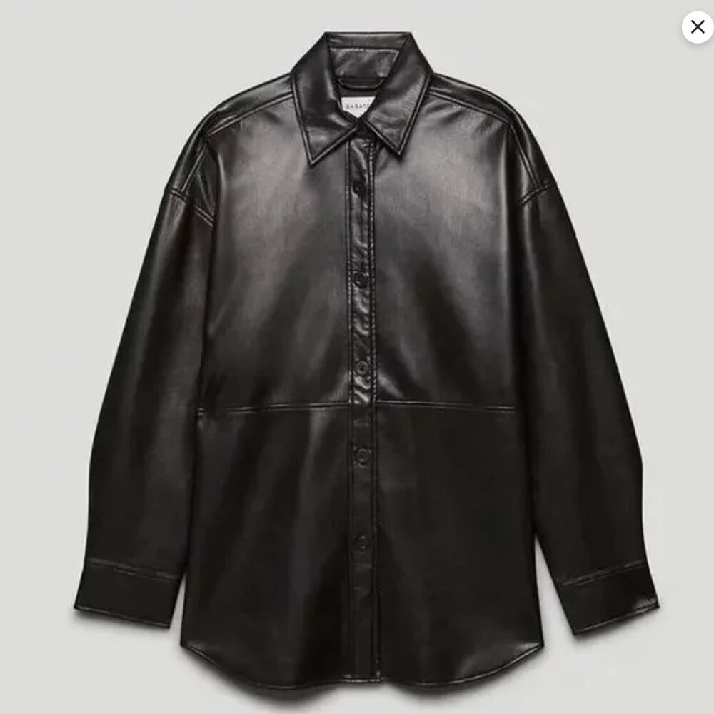 Aritzia Babaton Pelli Shirt Jacket in Vegan Leather | Black size M